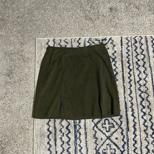 Green mini skirt
